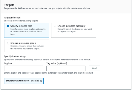 Maintenance Window Target
