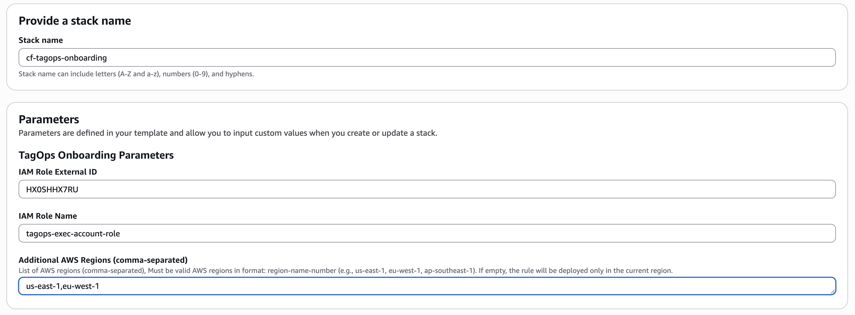 CloudFormation Stack Parameters