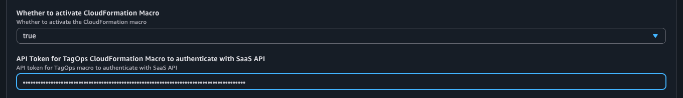 Activate CloudFormation Macro parameters